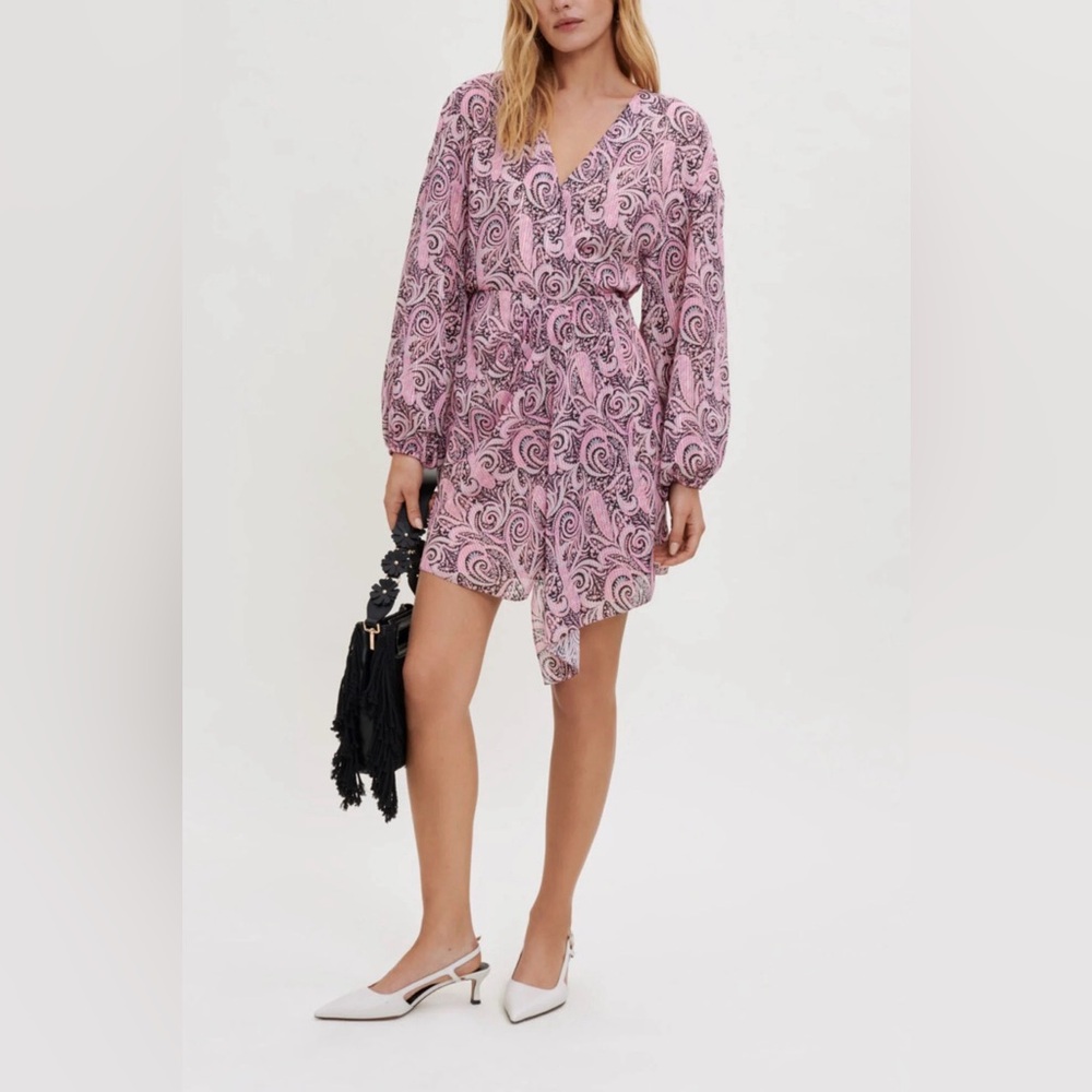 NWT Maje Metallic Thread Rapollo Paisley
Jacquard Voile Mini Dress